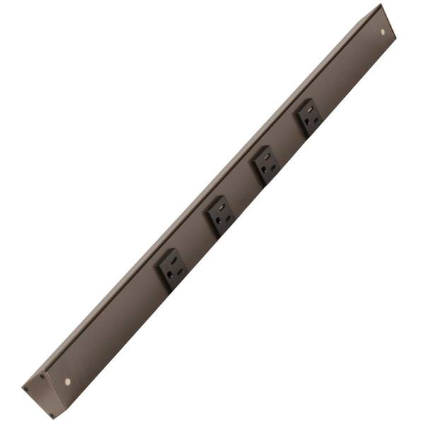 24" 15 amp 120 volt Bronze Under Cabinet Power Strip